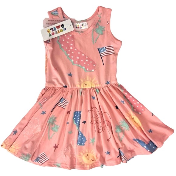 Dot Dot Smile Other - Dot Smile Girl 2T Sleeveless Tank Dress 4th Of July Pink Independence NWT
